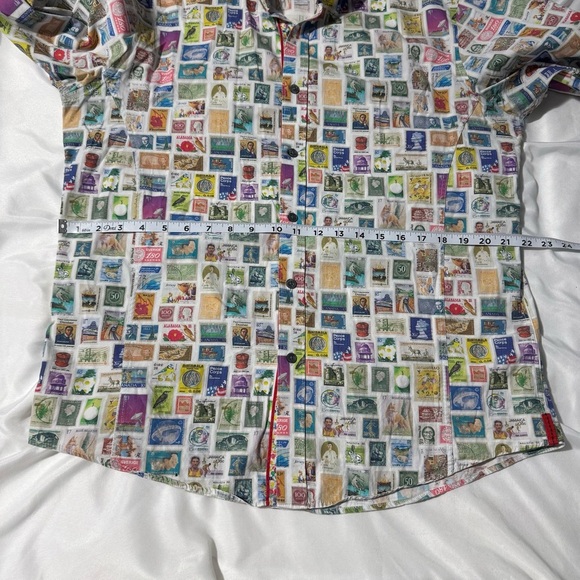 Jermyn & Bond Men’s Button-Up Shirt – Size L – Long Sleeve – Stamp Print - Picture 10 of 13